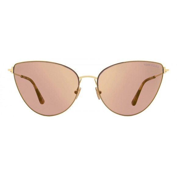NEW FT1005/S 28Z TOM FORD ANAIS-02 TF1005 WOMEN GOLD BROWN CAT EYE SUNGLASSES - Picture 3 of 4
